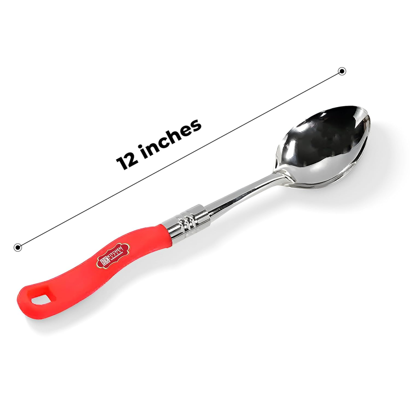  Kitchen Expert - Stainless Steel Serving Ladle | Soft Grip Handle1 Pc (Size 29 CM)